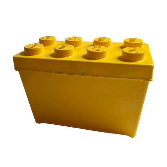 Yellow Lego Storage Box Dated 2012 Rectangle Measures 36" x 17 1/2" x 24" tall - Picture 2 of 9
